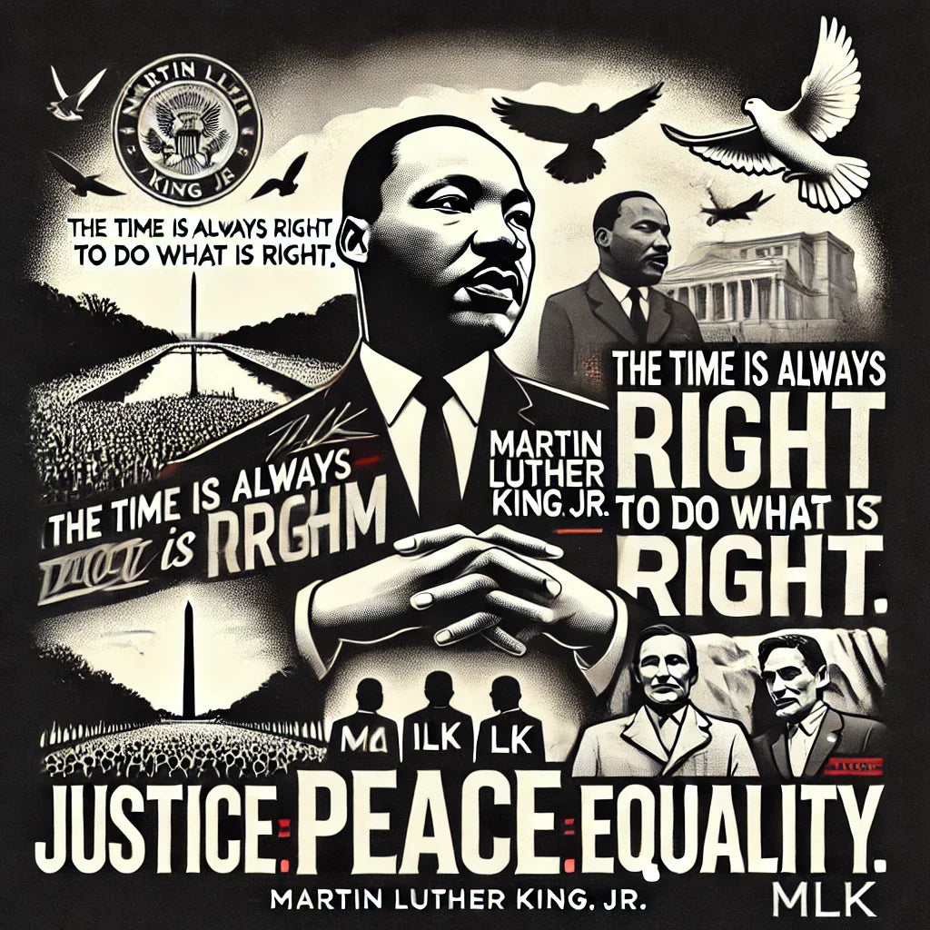 MLK T-shirts, Martin Luther King tribute, civil rights apparel, Black History Month shirts, equality shirts, custom MLK shirts, social justice clothing, MLK Day shirts, peace and unity shirts