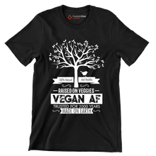 100% Natural and healthy raised on veggies vegan af trusted for 2000 years made on earth - Vegan Themed T-Shirt-Black-S-Custom One Express