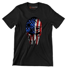 AMERICAN WARRIOR MASK ILLUSTRATION - Veterans Themed T-Shirt-Black-S-Custom One Express