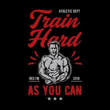 Athletic Dept Train Hard Red. Tm 2018 As You Can - Gym Themed T-Shirt-Black-S-Custom One Express