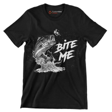 Bite me - Fishing Themed T-Shirt-Black-S-Custom One Express