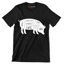 Compassion Kindness Life Love Feelings Friendship Joy Mercy Truth - Vegan Themed T-Shirt-Black-S-Custom One Express