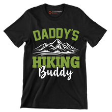 DADDY'S HIKING BUDDY - Hiking Themed T-Shirt-Black-S-Custom One Express