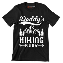 Daddy's Hiking Buddy - Hiking Themed T-Shirt-Black-S-Custom One Express