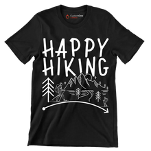 HAPPY HIKING - Hiking Themed T-Shirt-Black-S-Custom One Express