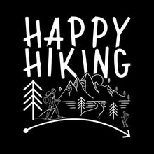 HAPPY HIKING - Hiking Themed T-Shirt-Black-S-Custom One Express