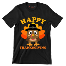 Happy thanksgiving - Thanksgiving Themed T-Shirt-Black-S-Custom One Express