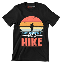 Let's Hike - Hiking Themed T-Shirt-Black-S-Custom One Express