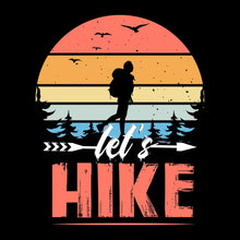 Let's Hike - Hiking Themed T-Shirt-Black-S-Custom One Express