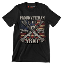 Proud veteran of the united states army - Veterans Themed T-Shirt-Black-S-Custom One Express