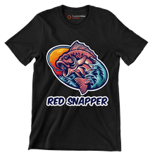 Red snapper - Fishing Themed T-Shirt-Black-S-Custom One Express