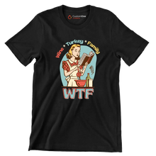 Wine Turkey family wtf - Retro Themed T-Shirt-Black-S-Custom One Express