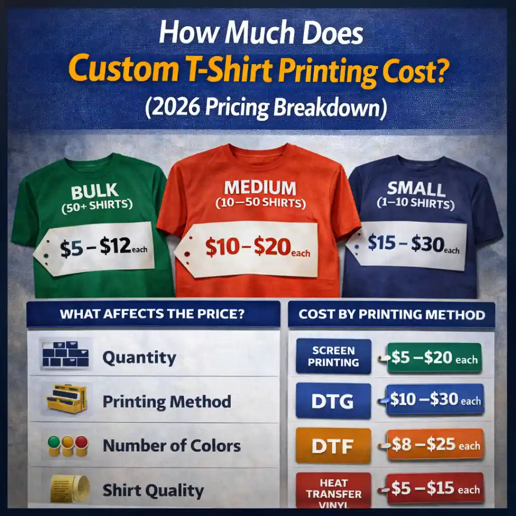 How Much Does Custom T-Shirt Printing Cost? (2026 Guide) – Custom One ...