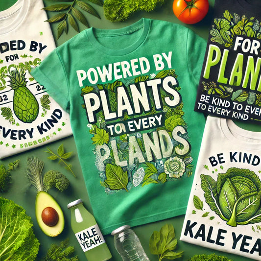 vegan T-shirts, plant-based apparel, novelty vegan shirts, funny vegan T-shirts, custom vegan shirts, animal rights shirts, plant-based fashion, sustainable clothing