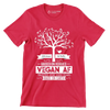 100% Natural and healthy raised on veggies vegan af trusted for 2000 years made on earth - Vegan Themed T-Shirt-Red-S-Custom One Express