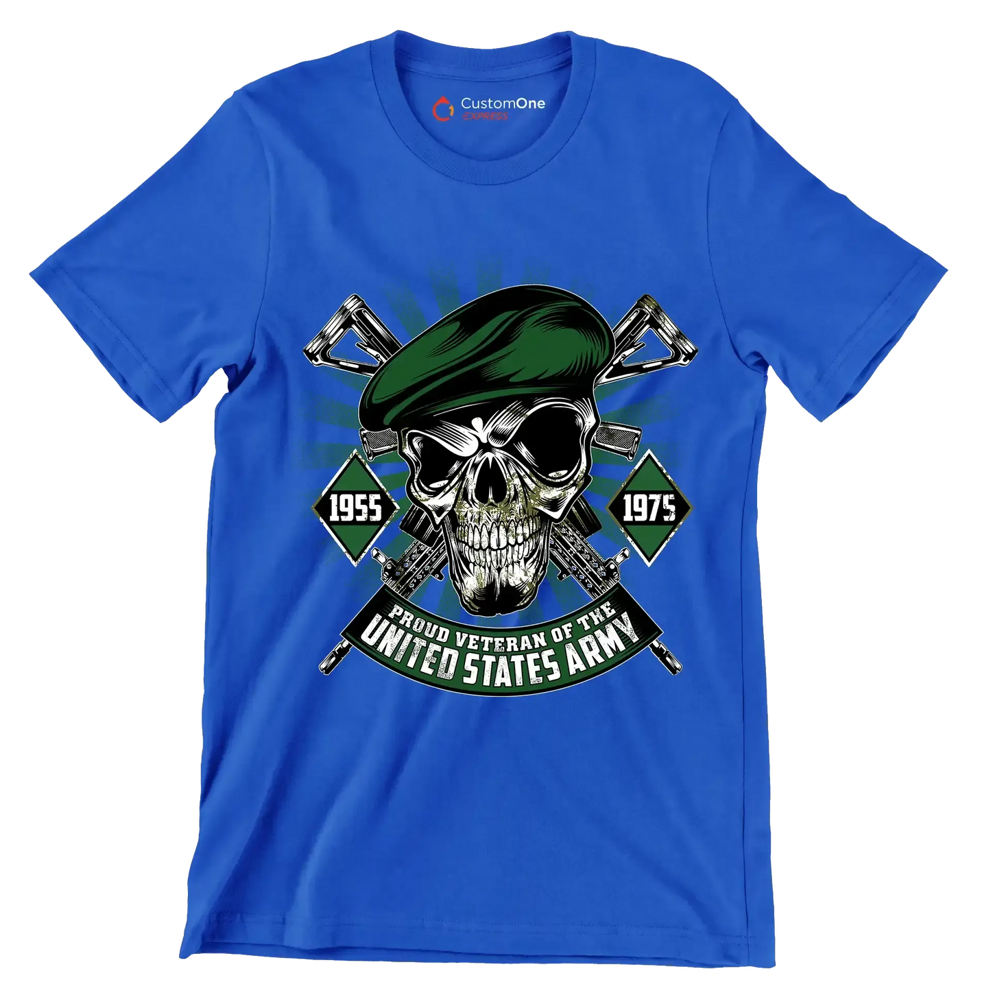 1955 1975 proud veteran of the united states army - Veterans Themed T-Shirt-Blue-S-Custom One Express