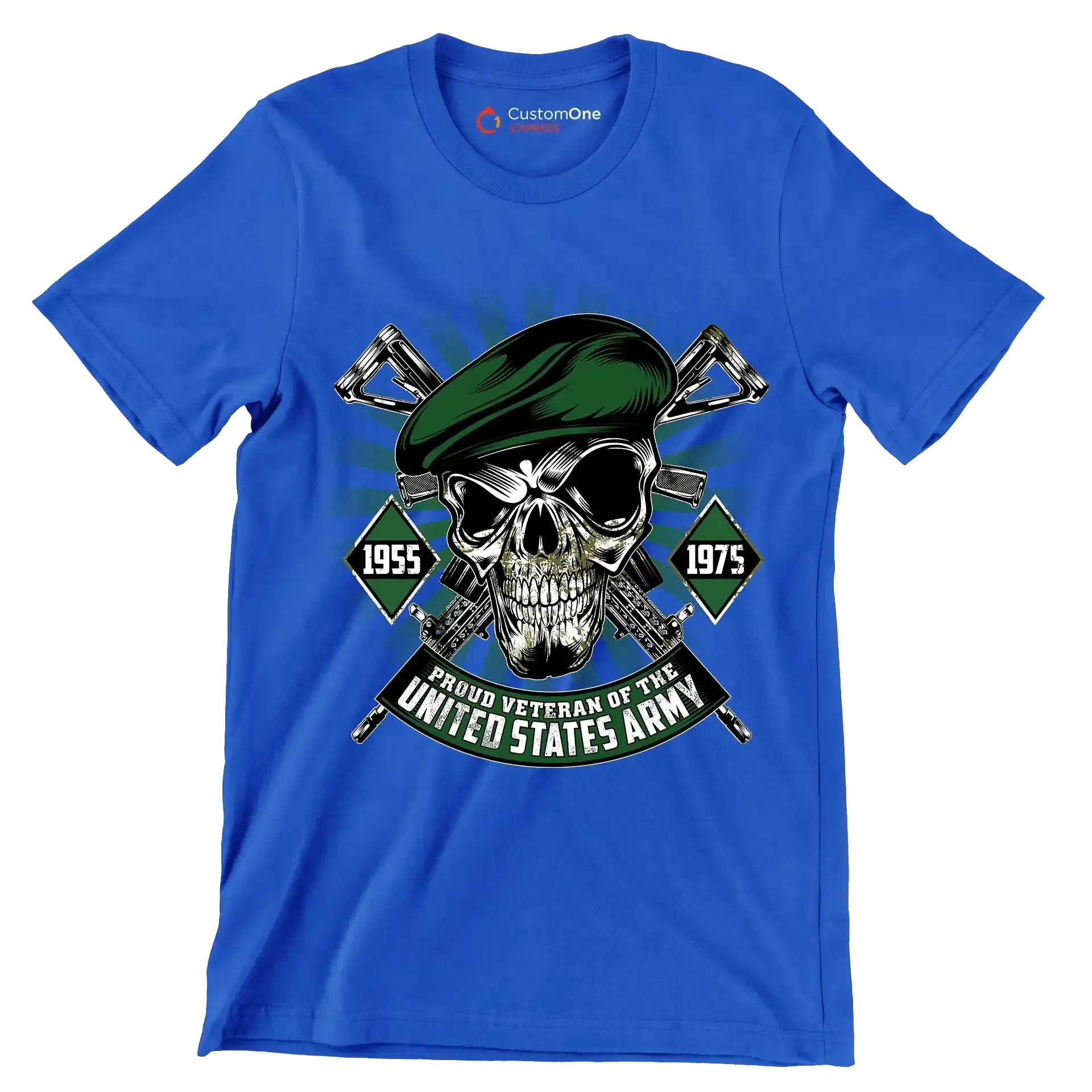 1955 1975 proud veteran of the united states army - Veterans Themed T-Shirt-Blue-S-Custom One Express