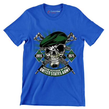 1955 1975 proud veteran of the united states army - Veterans Themed T-Shirt-Blue-S-Custom One Express