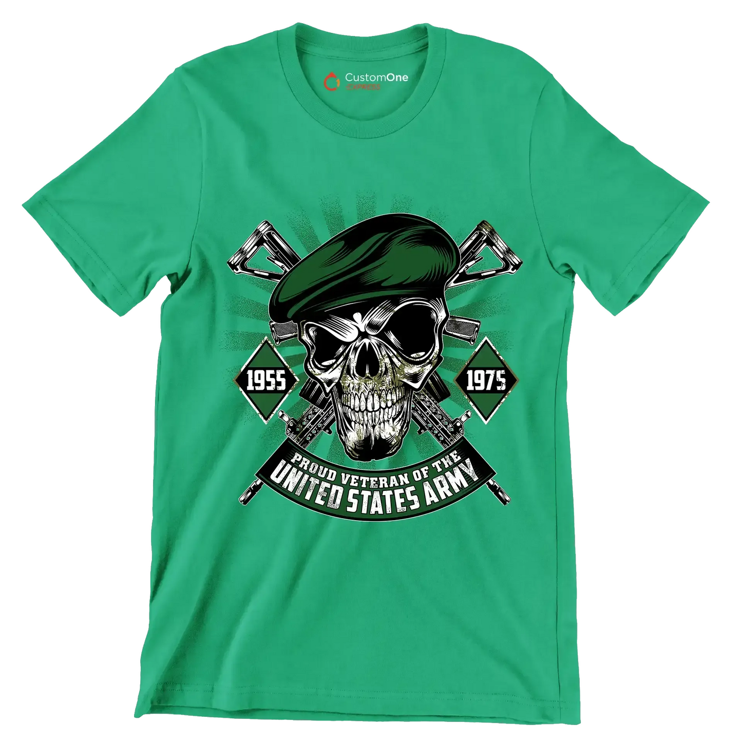 1955 1975 proud veteran of the united states army - Veterans Themed T-Shirt-Green-S-Custom One Express