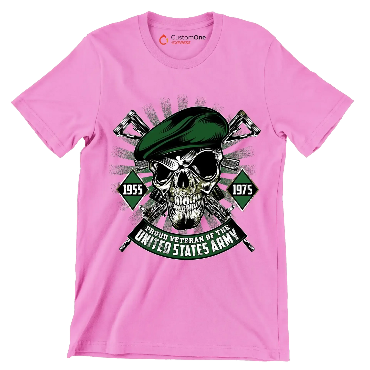 1955 1975 proud veteran of the united states army - Veterans Themed T-Shirt-Pink-S-Custom One Express