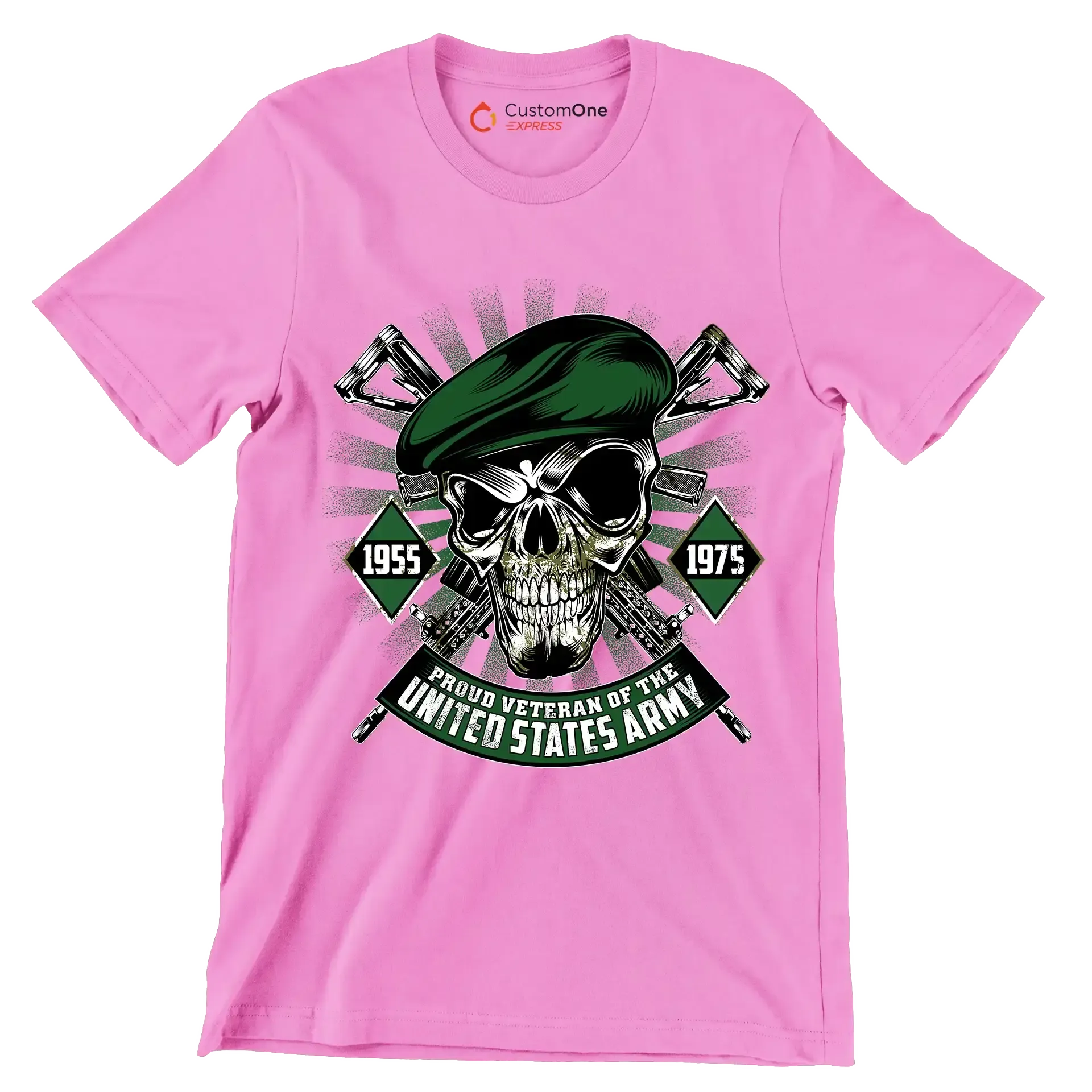 1955 1975 proud veteran of the united states army - Veterans Themed T-Shirt-Pink-S-Custom One Express