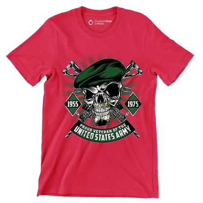 1955 1975 proud veteran of the united states army - Veterans Themed T-Shirt-Red-S-Custom One Express