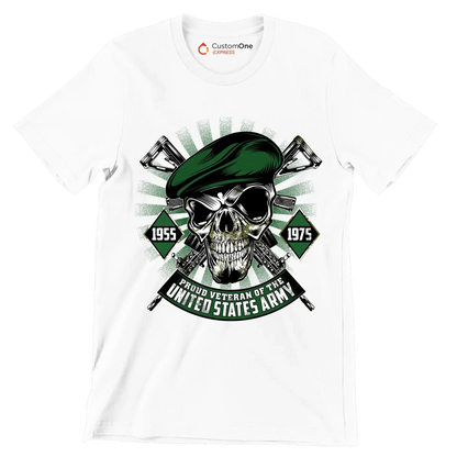 1955 1975 proud veteran of the united states army - Veterans Themed T-Shirt-White-S-Custom One Express