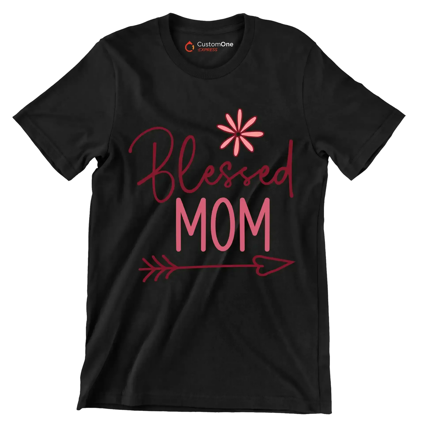 21029Blessed Mom - Mother’s Day T-Shirt-Black-S-Custom One Express