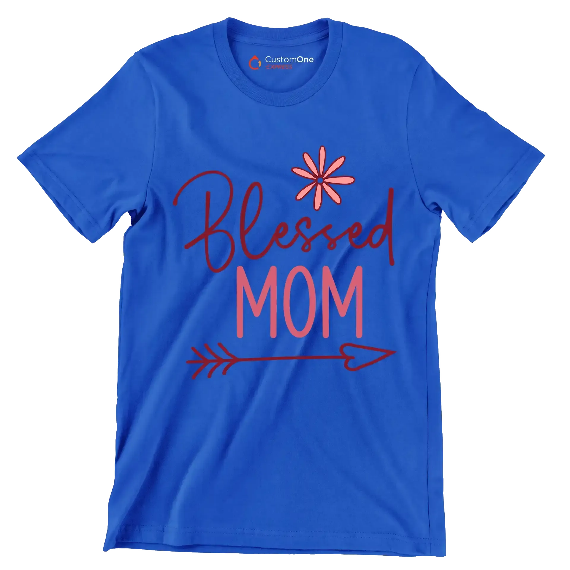 21029Blessed Mom - Mother’s Day T-Shirt-Blue-S-Custom One Express