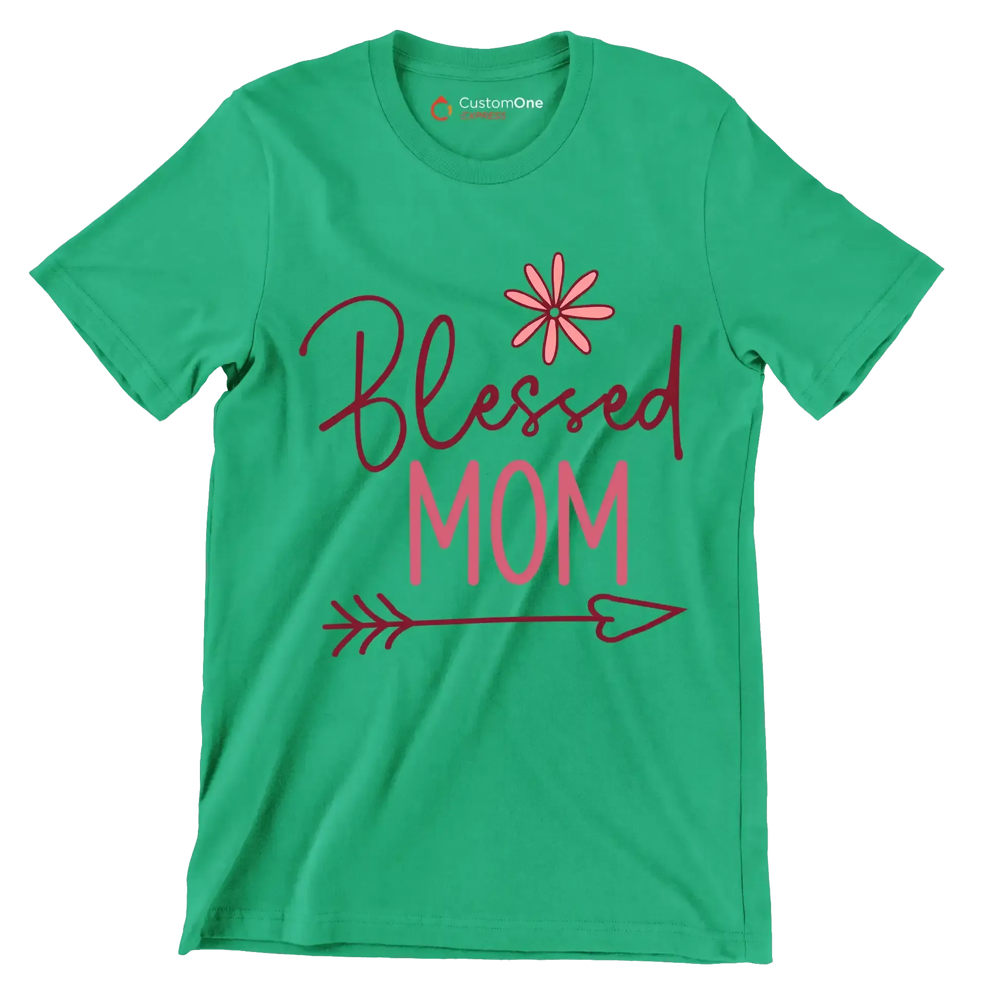 21029Blessed Mom - Mother’s Day T-Shirt-Green-S-Custom One Express