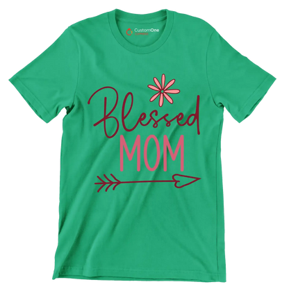 21029Blessed Mom - Mother’s Day T-Shirt-Green-S-Custom One Express