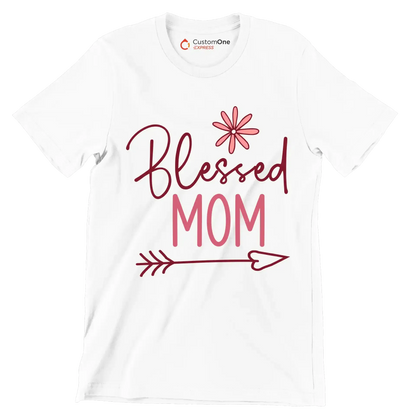 21029Blessed Mom - Mother’s Day T-Shirt-White-S-Custom One Express