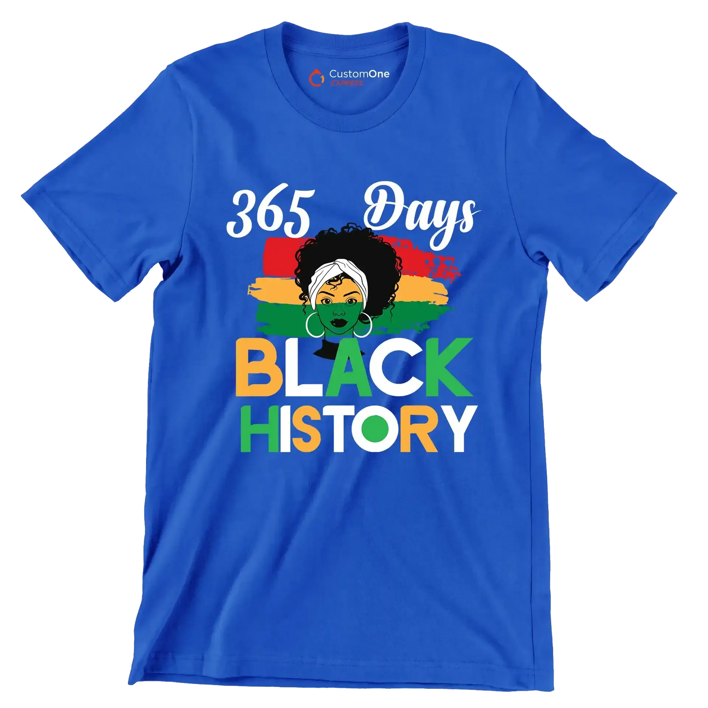 365 Days black histor - Martin Luther King T-Shirt-Blue-S-Custom One Express