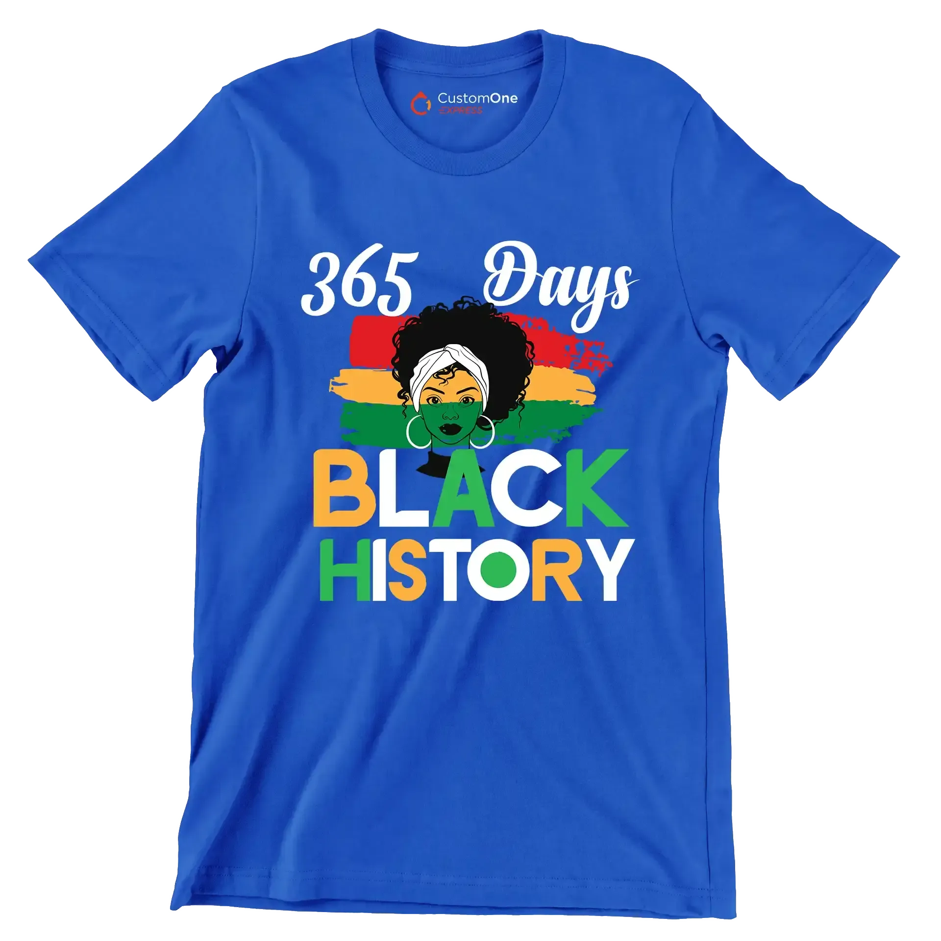 365 Days black histor - Martin Luther King T-Shirt-Blue-S-Custom One Express
