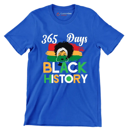 365 Days black histor - Martin Luther King T-Shirt-Blue-S-Custom One Express
