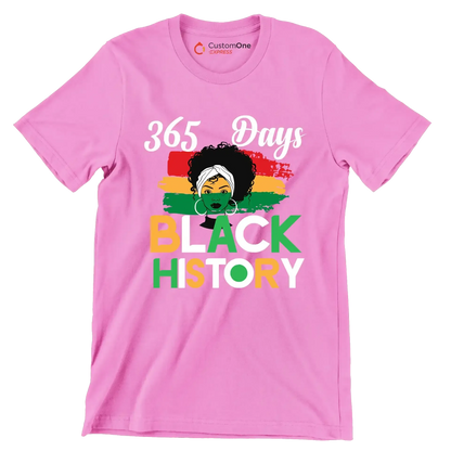 365 Days black histor - Martin Luther King T-Shirt-Pink-S-Custom One Express