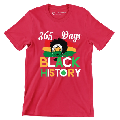 365 Days black histor - Martin Luther King T-Shirt-Red-S-Custom One Express