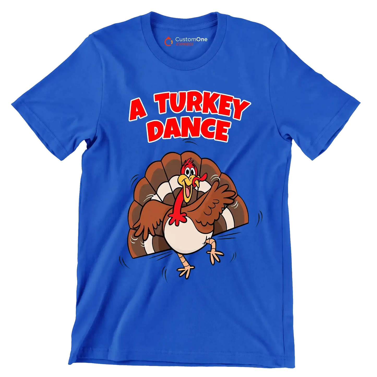 A Turkey Dance - Thanksgiving Themed T-Shirt-Blue-S-Custom One Express