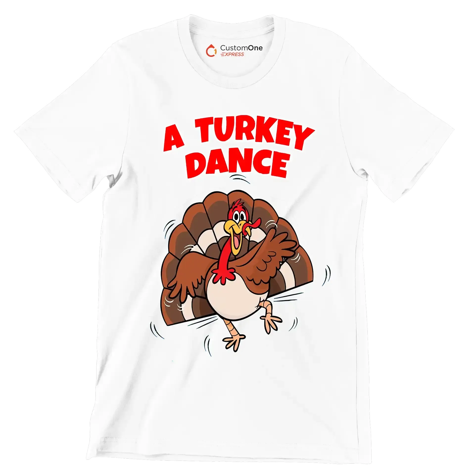 A Turkey Dance - Thanksgiving Themed T-Shirt-White-S-Custom One Express