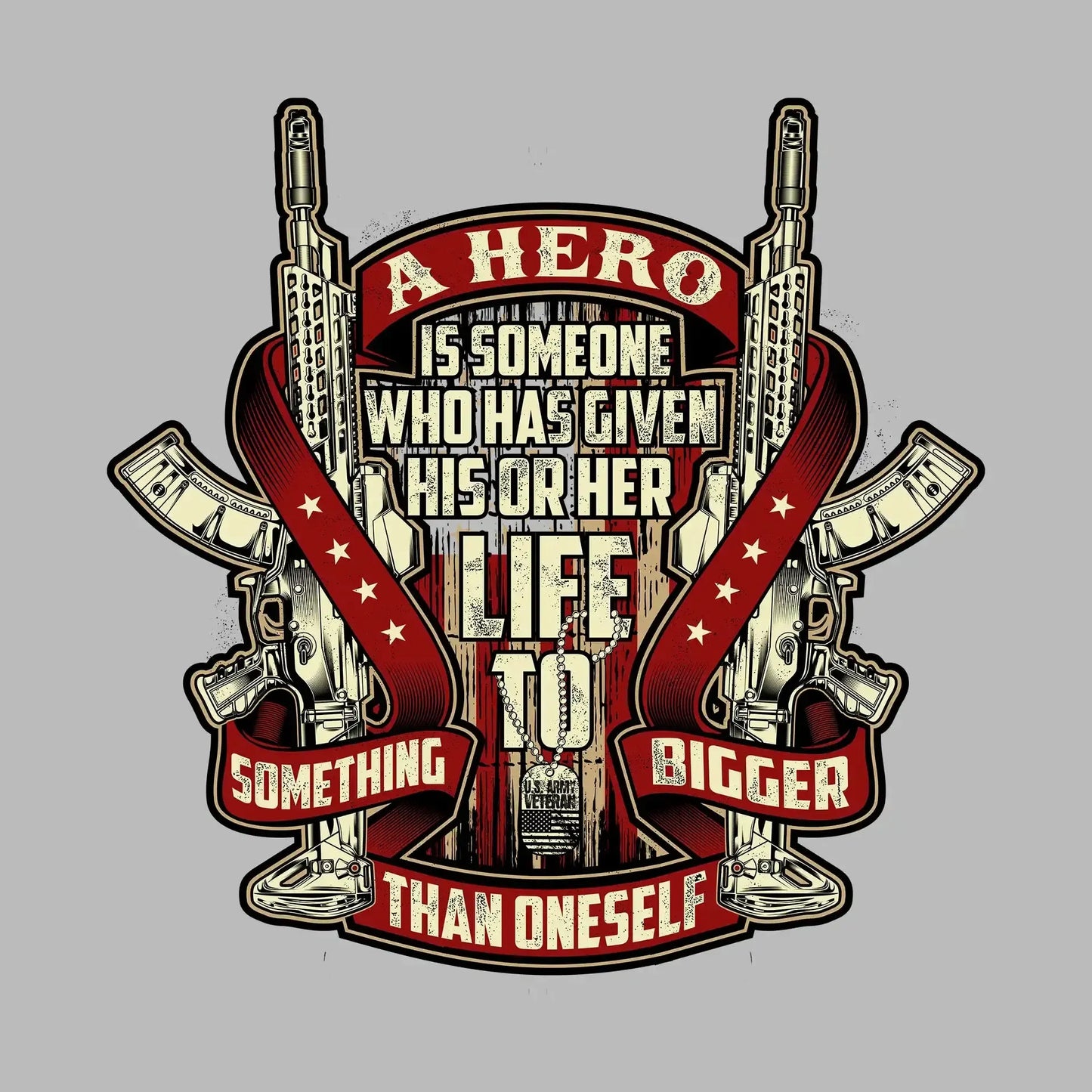 A hero is someone who has given his or her life to something bigger than oneself u.s. army veteran.png - Veterans Themed T-Shirt-Black-S-Custom One Express