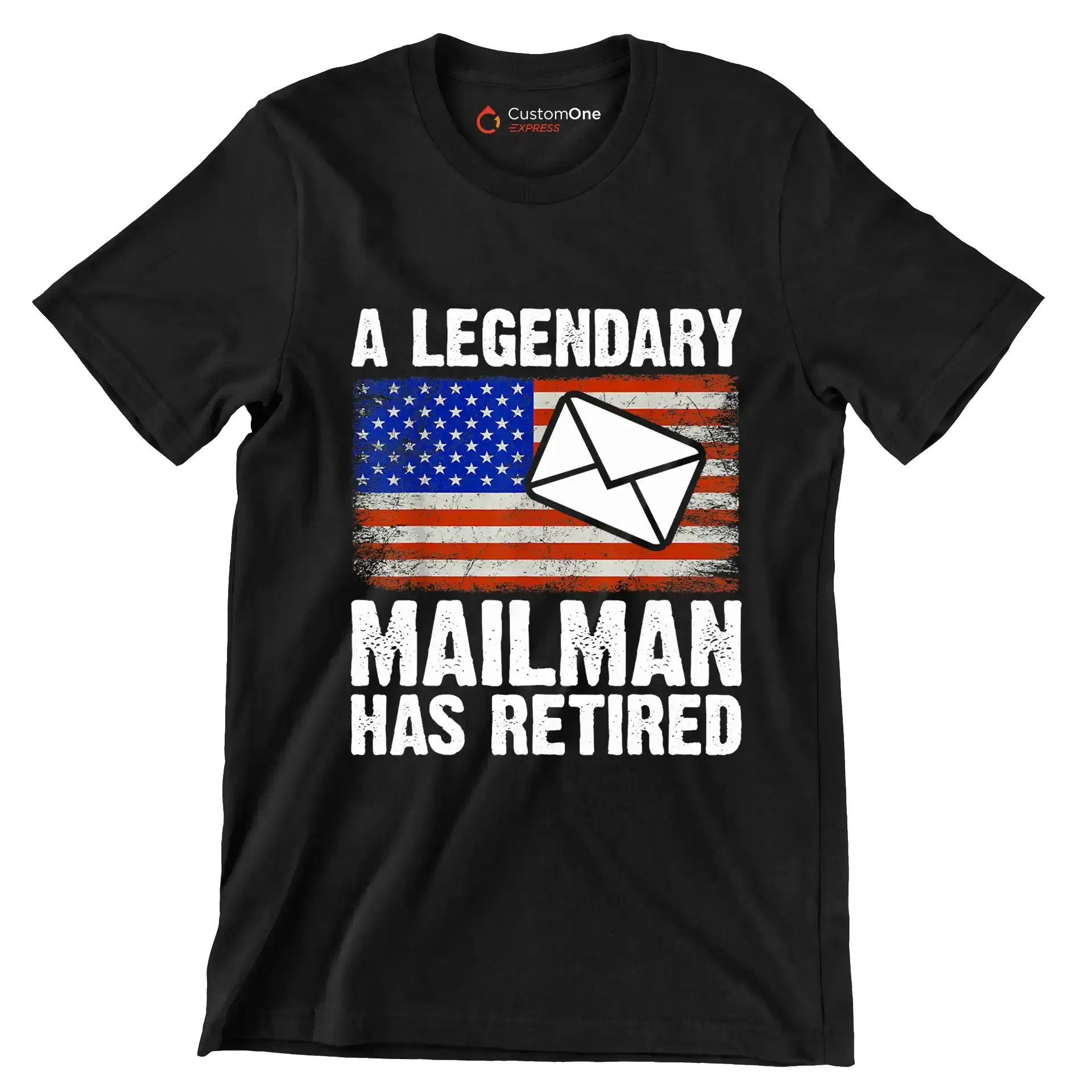 A legendary mailman has retired - Retirement Themed T-Shirt-Black-S-Custom One Express