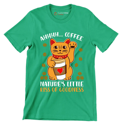 AHHHH... COFFEE NATURE'S LITTLE KISS OF GOODNESS - Coffee Themed T-Shirt-Green-S-Custom One Express