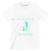 ALL MEN ARE CREATED EQUAL BUT THE BEST CAN STILL PLAY GOLF IN THEIR SEVENTIES - Golf Themed T-Shirt-White-S-Custom One Express