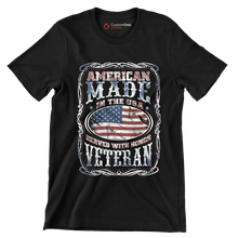 AMERICAN MADE IN THE USA SERVED WITH HONOR VETERAN - Veterans Themed T-Shirt-Black-S-Custom One Express