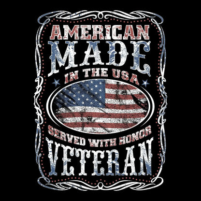 AMERICAN MADE IN THE USA SERVED WITH HONOR VETERAN - Veterans Themed T-Shirt-Black-S-Custom One Express