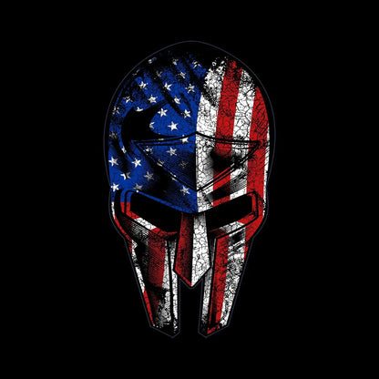 AMERICAN WARRIOR MASK ILLUSTRATION - Veterans Themed T-Shirt-Black-S-Custom One Express