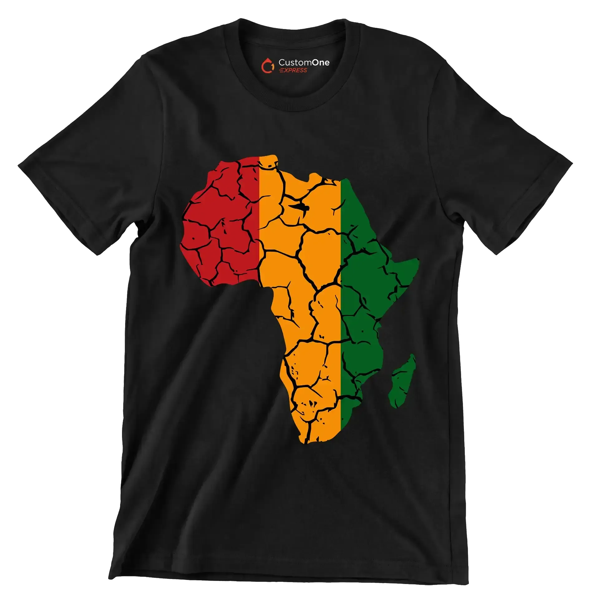 Africa Map Rustic Heat Design - Martin Luther King T-Shirt-Black-S-Custom One Express