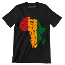 Africa Map Rustic Heat Design - Martin Luther King T-Shirt-Black-S-Custom One Express