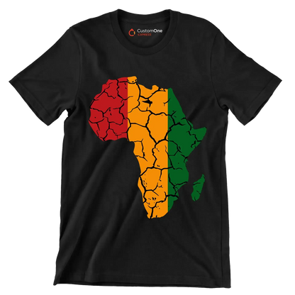 Africa Map Rustic Heat Design - Martin Luther King T-Shirt-Black-S-Custom One Express