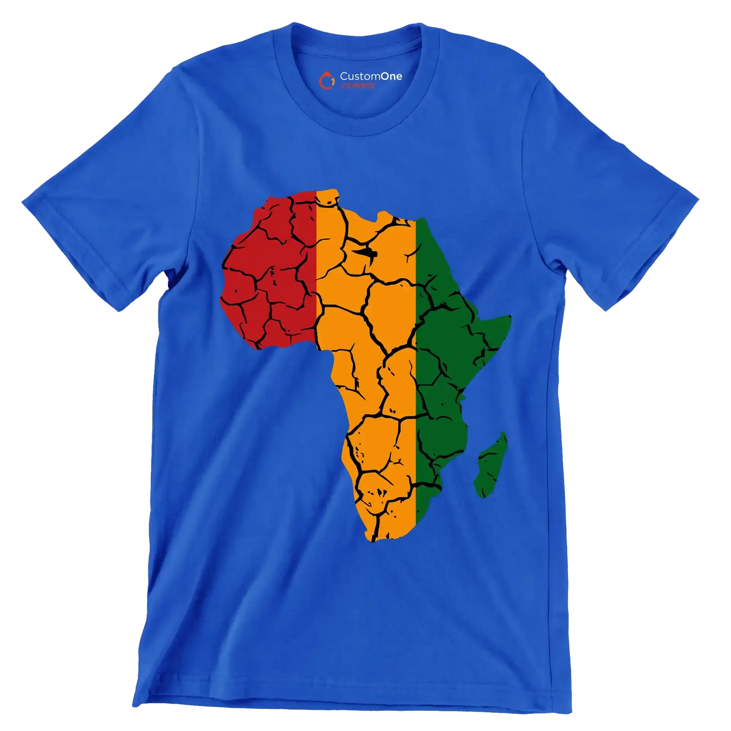 Africa Map Rustic Heat Design - Martin Luther King T-Shirt-Blue-S-Custom One Express